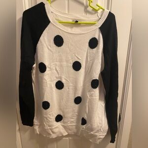 APT 9 XL Sweater Black White Pullover Lightweight Top